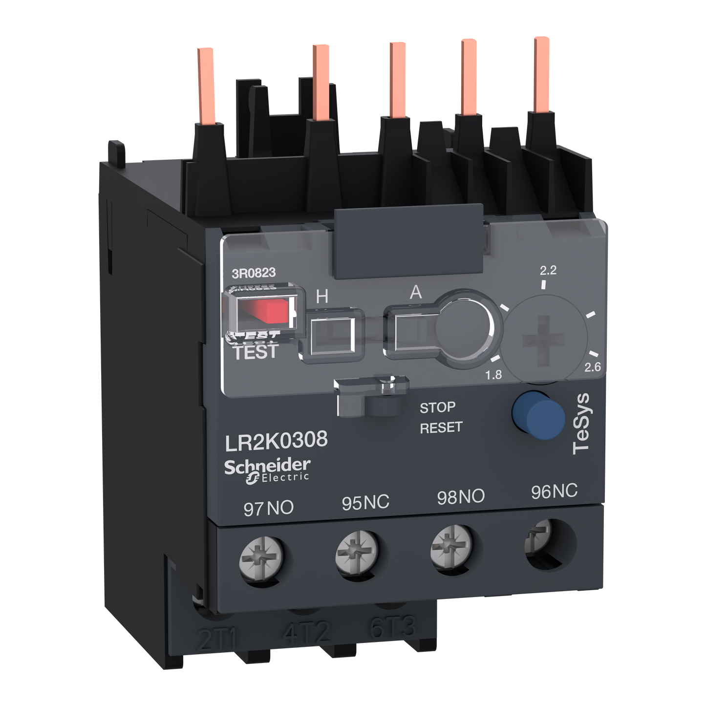 Schneider Electric-LR2K0308-TeSys LR - relais de protection thermique moteur - 1,8..2,6A - classe 10A