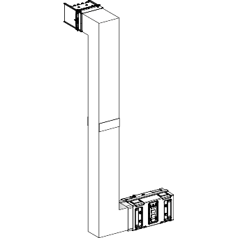 Schneider Electric-KSA630DMBL41F-Canalis KSA - coude mult. coupe feu 630A-vers haut & droite-A&C=300mm-B=700-1200
