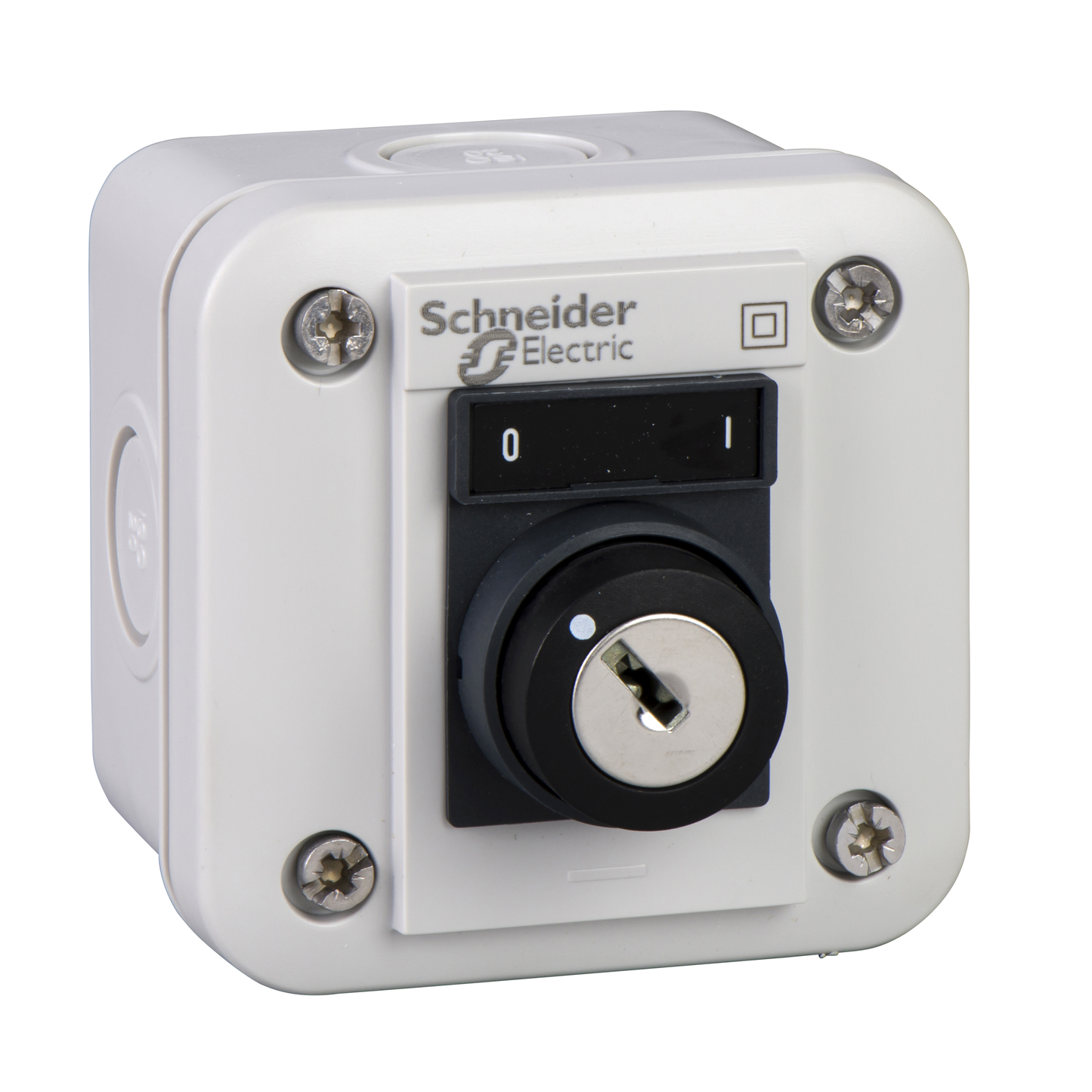 Schneider Electric-XALE1441-Harmony - boite à boutons XALE - XB7 Ø22mm - sélecteur clé 2 positions - blanc