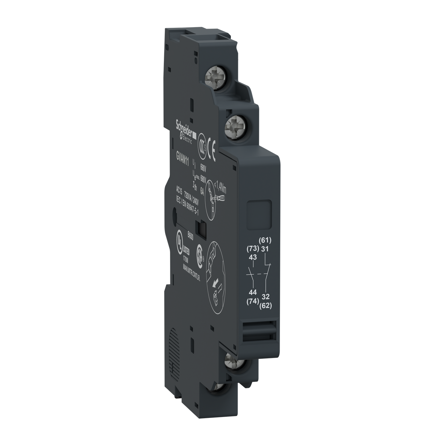 Schneider Electric-GVAN11TQ-contact auxiliaire ADDITIF LATERAL F plus O