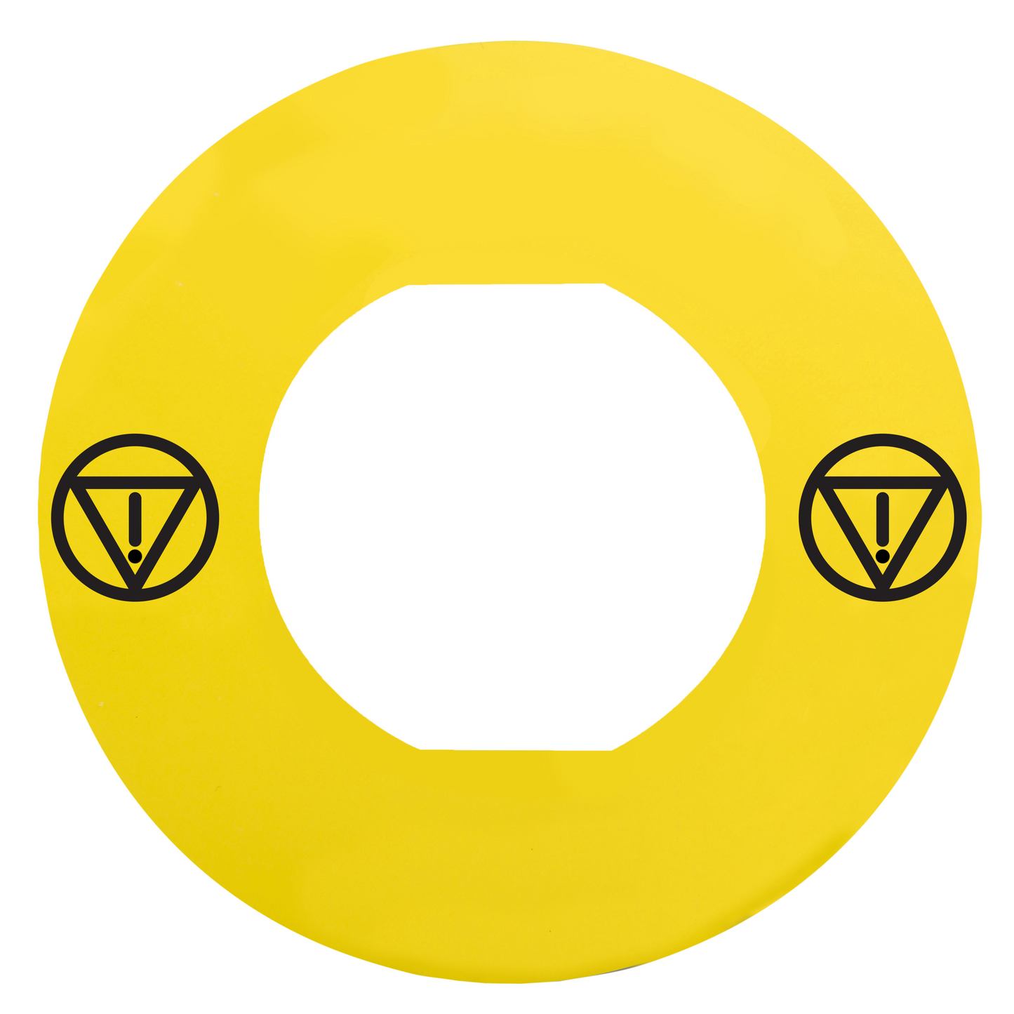 Schneider Electric-ZBY9140M-Harmony - étiquette plate - jaune - logo EN13850 - vierge - Ø60 - pour ZBZ1605