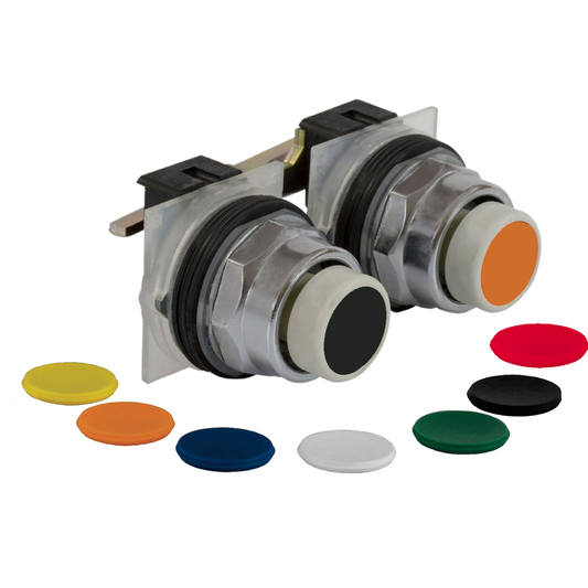Schneider Electric-9001KR11UH1H1-Harmony 9001K - bouton-pous. - Ø30 - 7 couleurs - interverr. méca maintenu - 1FO