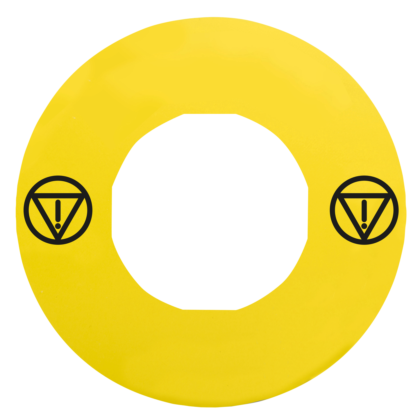 Schneider Electric-ZBY9140T-Harmony - étiquette plate - jaune - logo EN13850 - vierge - Ø60 - pour ZBZ3605