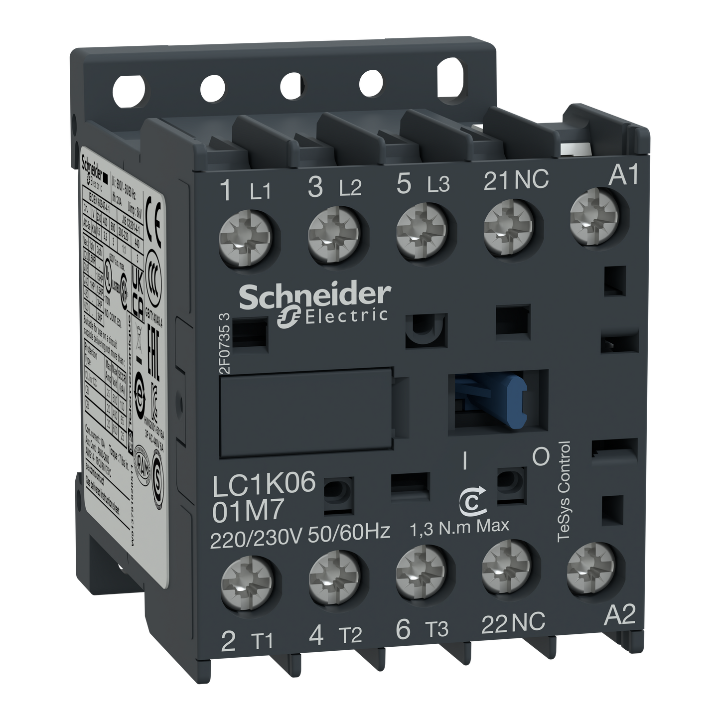 Schneider Electric-LC1K1601B7-TeSys LC1K - contacteur - 3P - AC-3 440V - 16A - bobine 24Vca