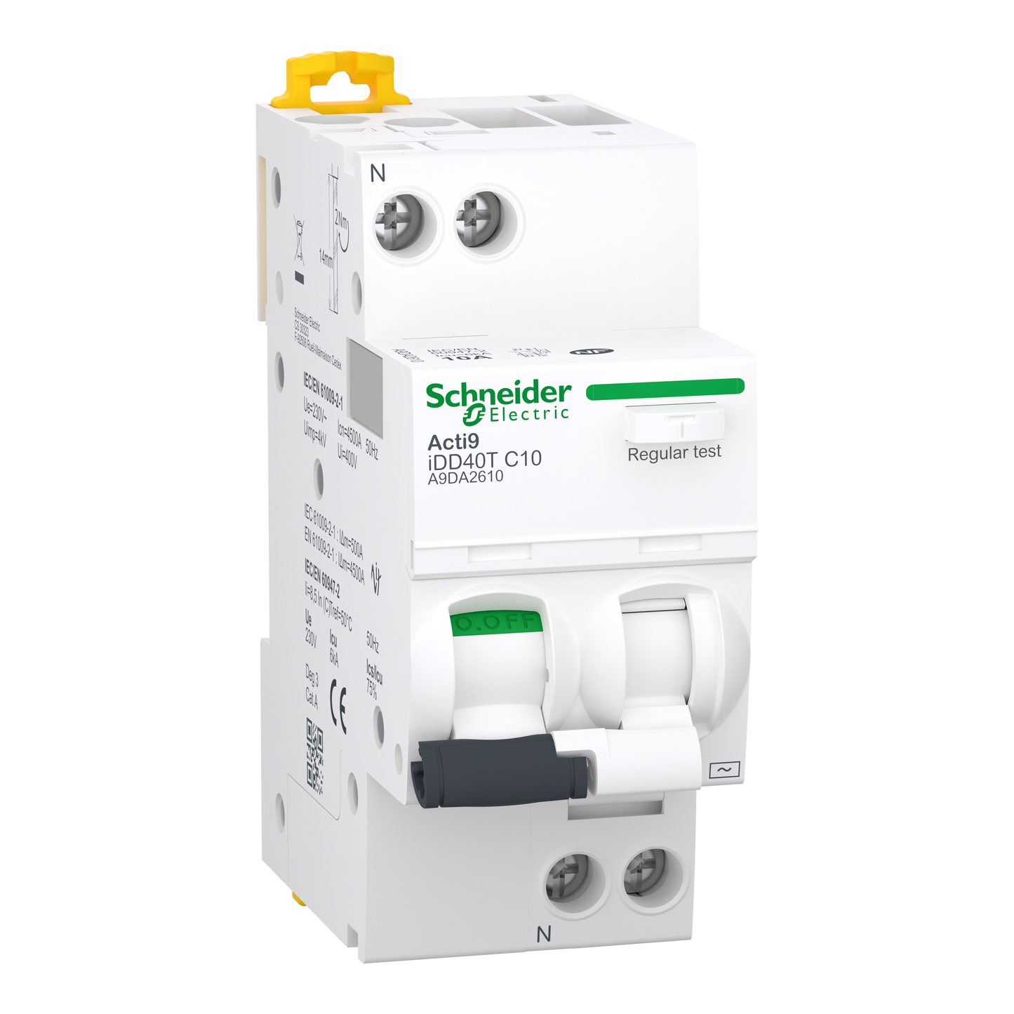 Schneider Electric-A9DA2610W-W-iDD40T 1P+N 10A 30mA AC 6kA