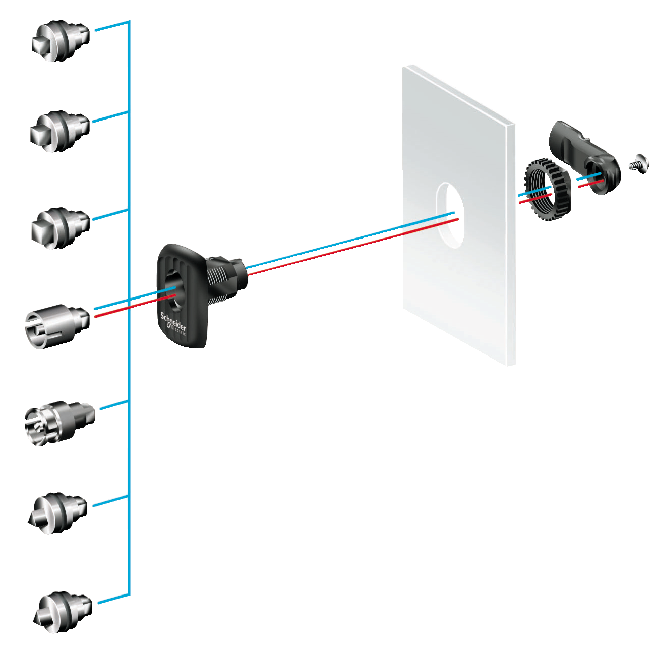 Schneider Electric-NSYAEDLS7S3D-PanelSeT Accessoires - insert carré - mâle - 7mm