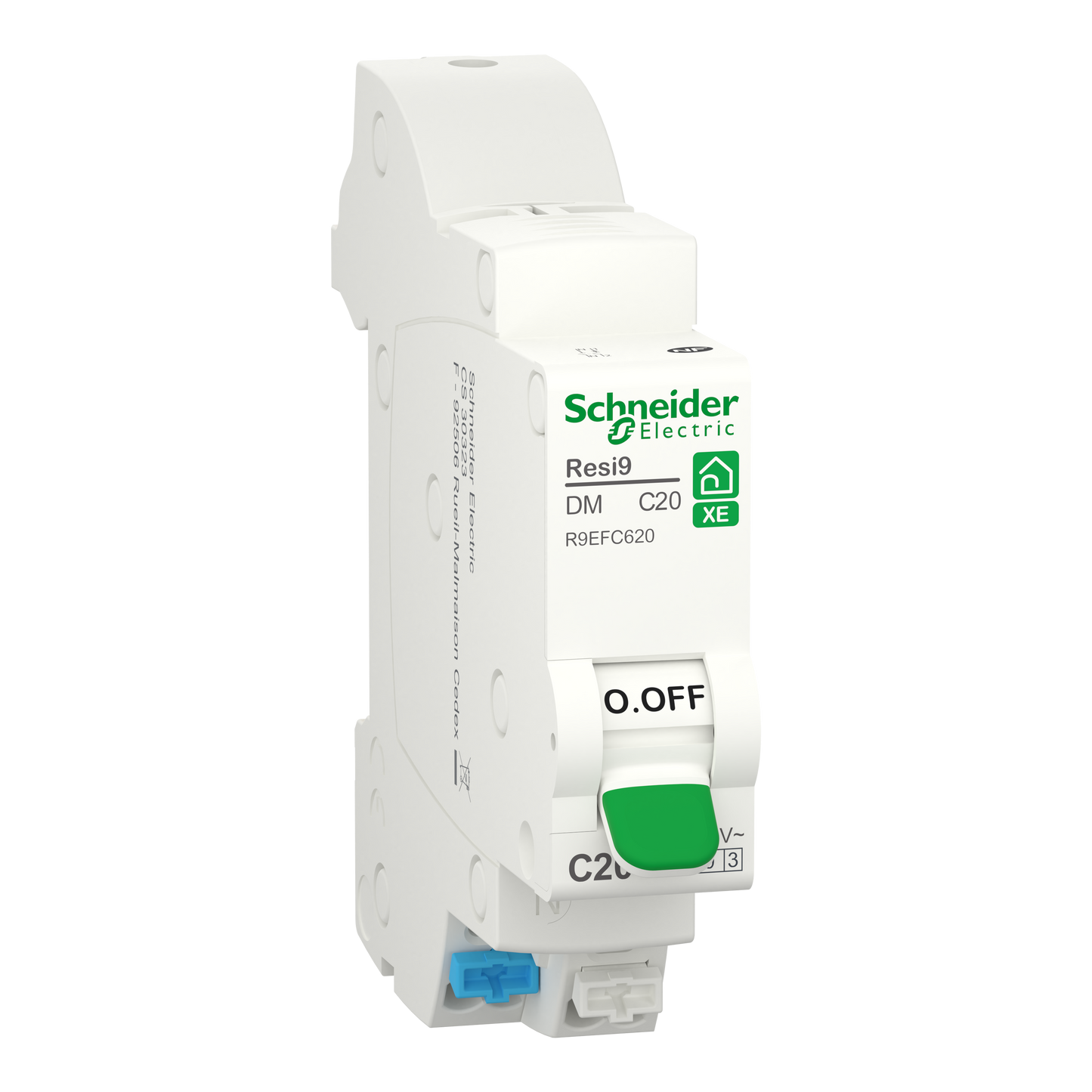 Schneider Electric-R9EFC620-Resi9 XE - disjoncteur modulaire - 1P+N - 20A - courbe C - embrochable