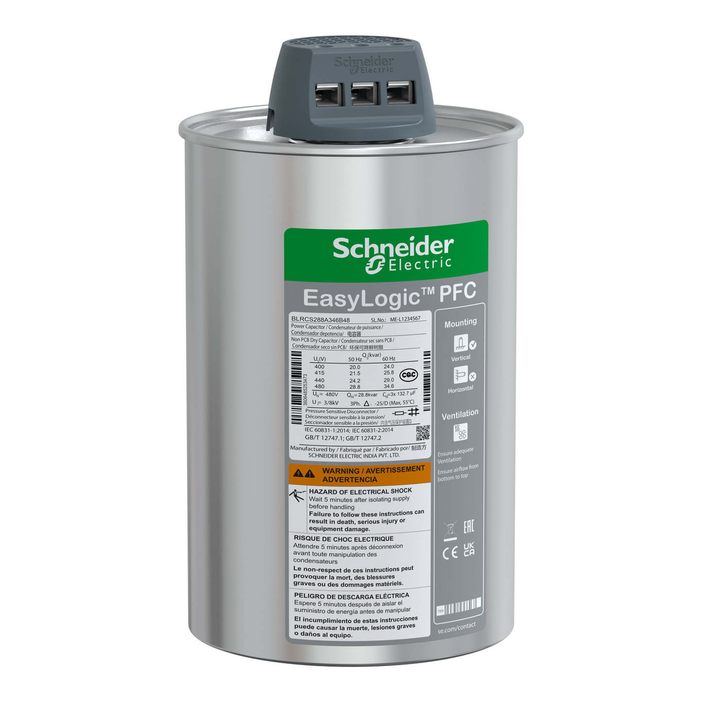 Schneider Electric-BLRCS288A346B48-CONDENSATEUR CAN SDY 28.8 /34.6KVAR 480V
