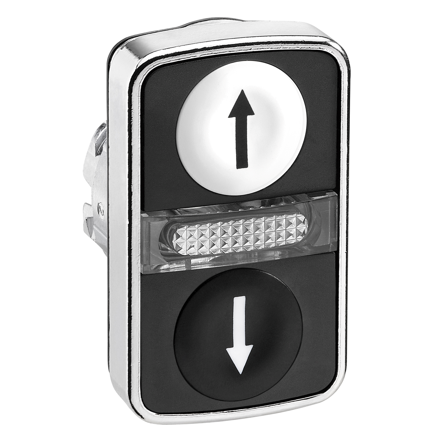Schneider Electric-ZB4BW7A1724-Harmony tête bt-pous doub touche Ø22 blanc+noir flèche haut flèche bas IP66