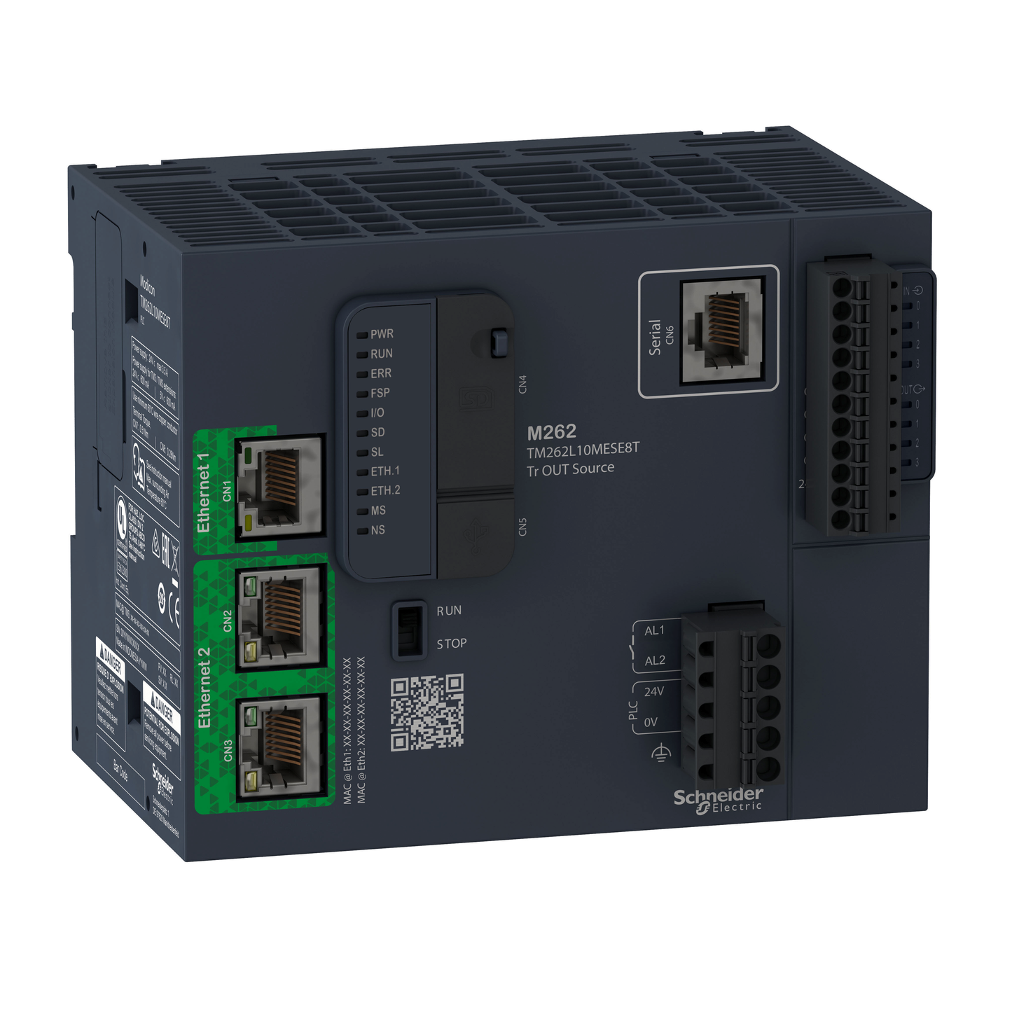 Schneider Electric-TM262L10MESE8T-Modicon M262 - Contrôleur logique - 5ns/inst - Ethernet RJ45 - 2 adresses IP