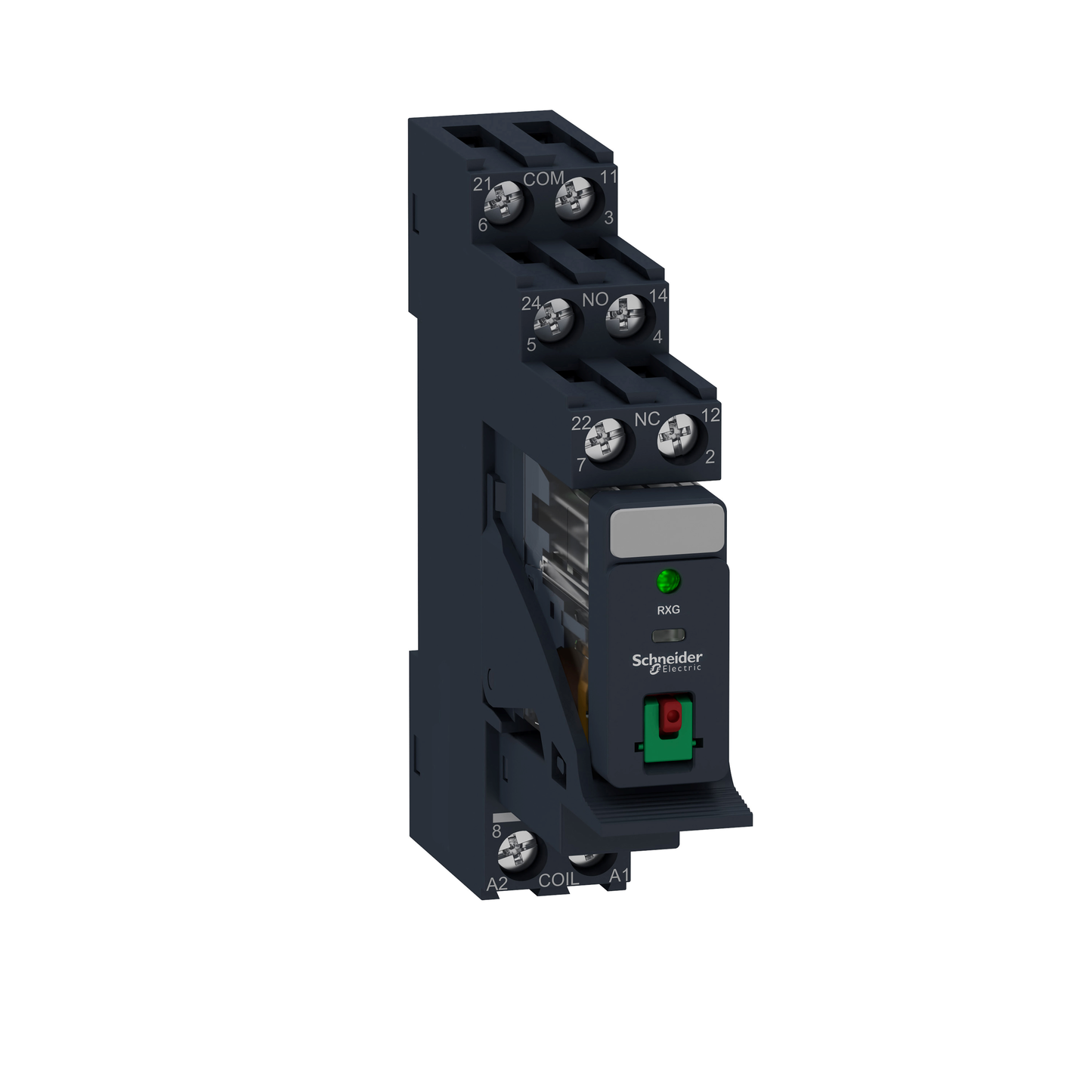 Schneider Electric-RXG22B7PV-Harmony Relay RXG - relais embroc monté sur embase - test + DEL - 2OF 5A - 24VAC