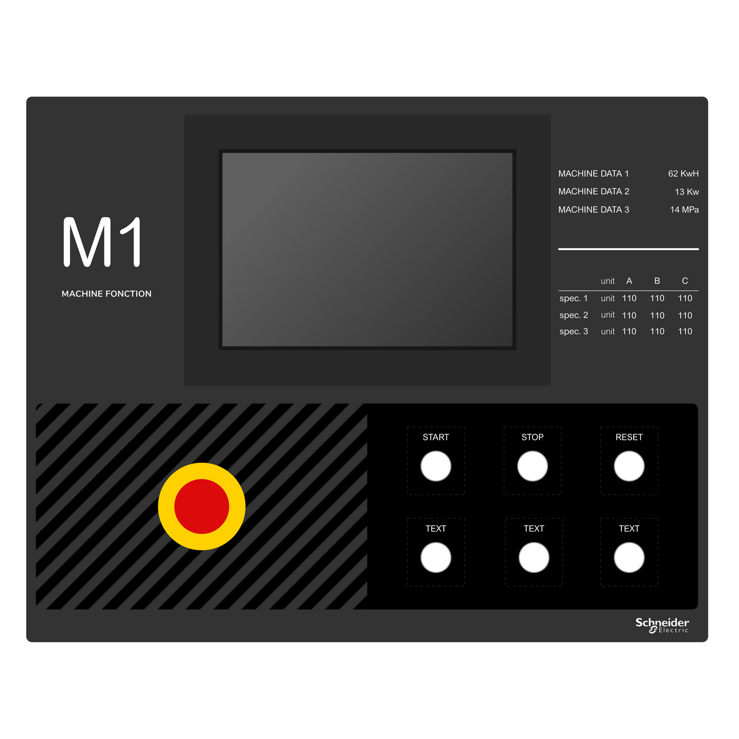 Schneider Electric-ZBYLECUST12-Harmony - plastron 500x400 - personnalisé via configurateur