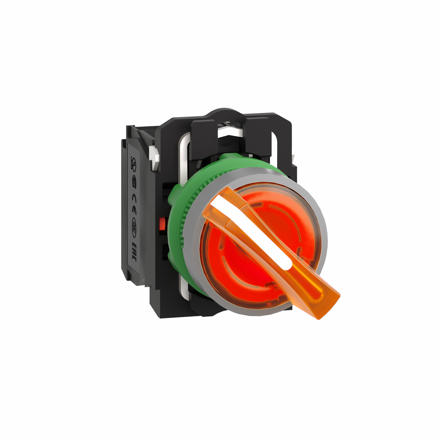 Schneider Electric-XB5AK125G5C0-Harmony XB5 - bouton tourn lum - Ø22 - col grise - 2 pos - orange - 1O+1F - 120V