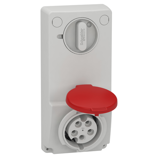Schneider Electric-82036-Mureva - prise verrouillable - 16 A 3P+N+T - 380-415 V CA IP44 - sur panneau