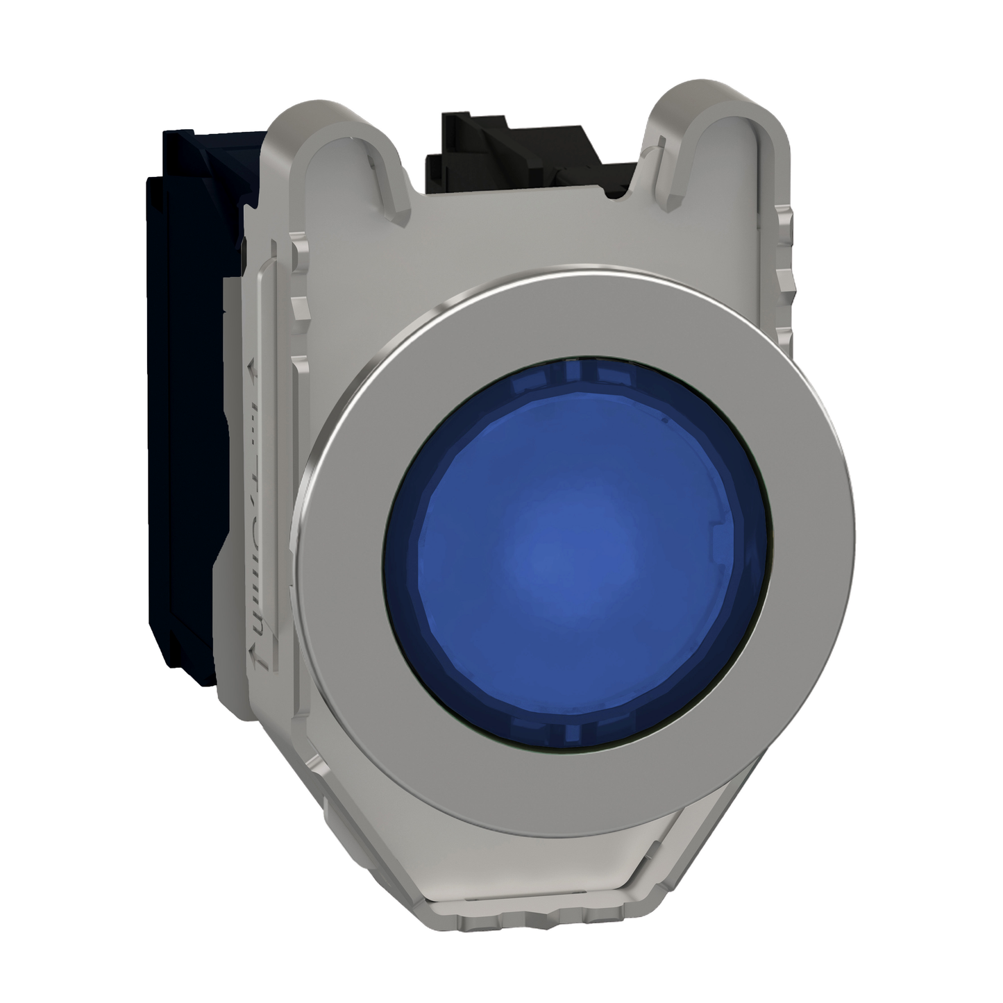 Schneider Electric-XB4FW36M5-Harmony XB4 - BP lumineux DEL - flush - bleu - 1O+1F - 230V - vis étrier