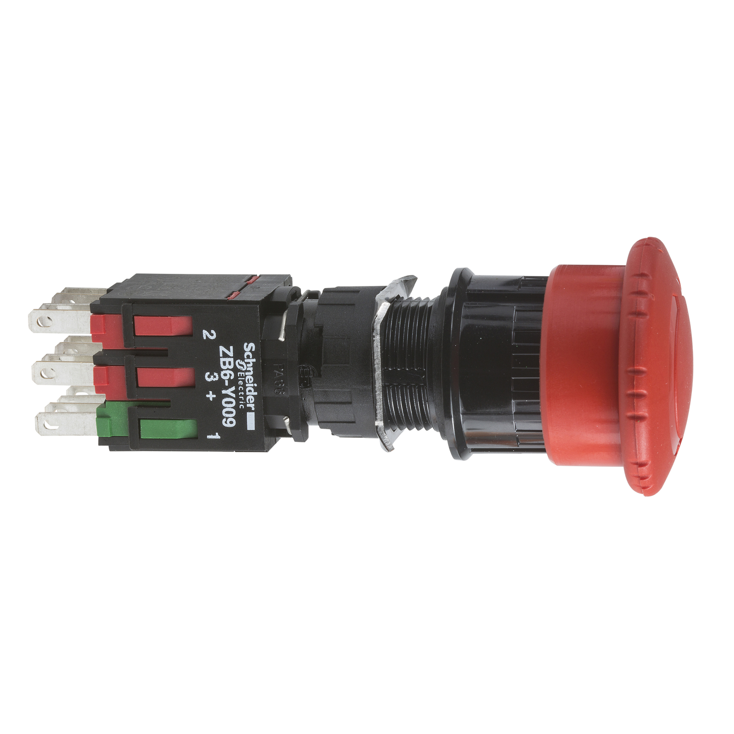 Schneider Electric-XB6AS8349B-Harmony XB6 - arrêt d'urg. rouge Ø16 - coup-de-poing Ø30 - tourner pr déverrou.