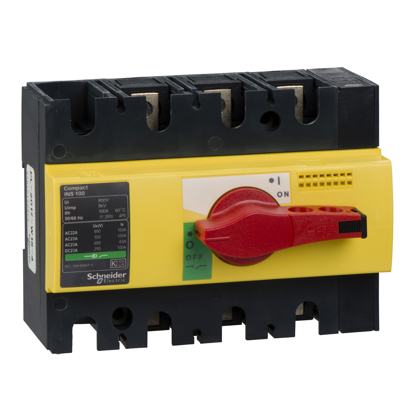 Schneider Electric-28924-ComPacT INS - Interrupteur sectionneur - INS100 3P 100A - poignée rouge