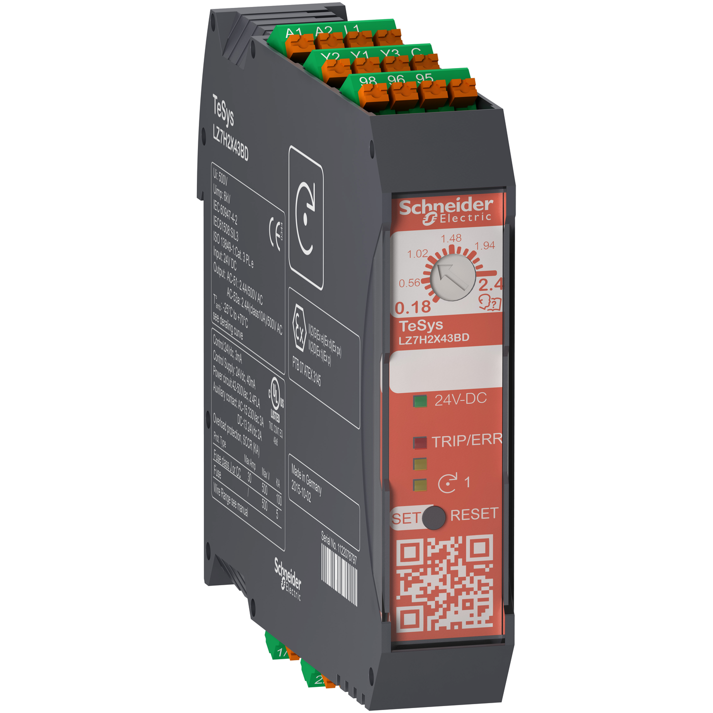 Schneider Electric-LZ7H6X53BD-TeSys H - démarreur hybride - 1 sens - 3kW 400V - 24Vcc - ressort - Safety