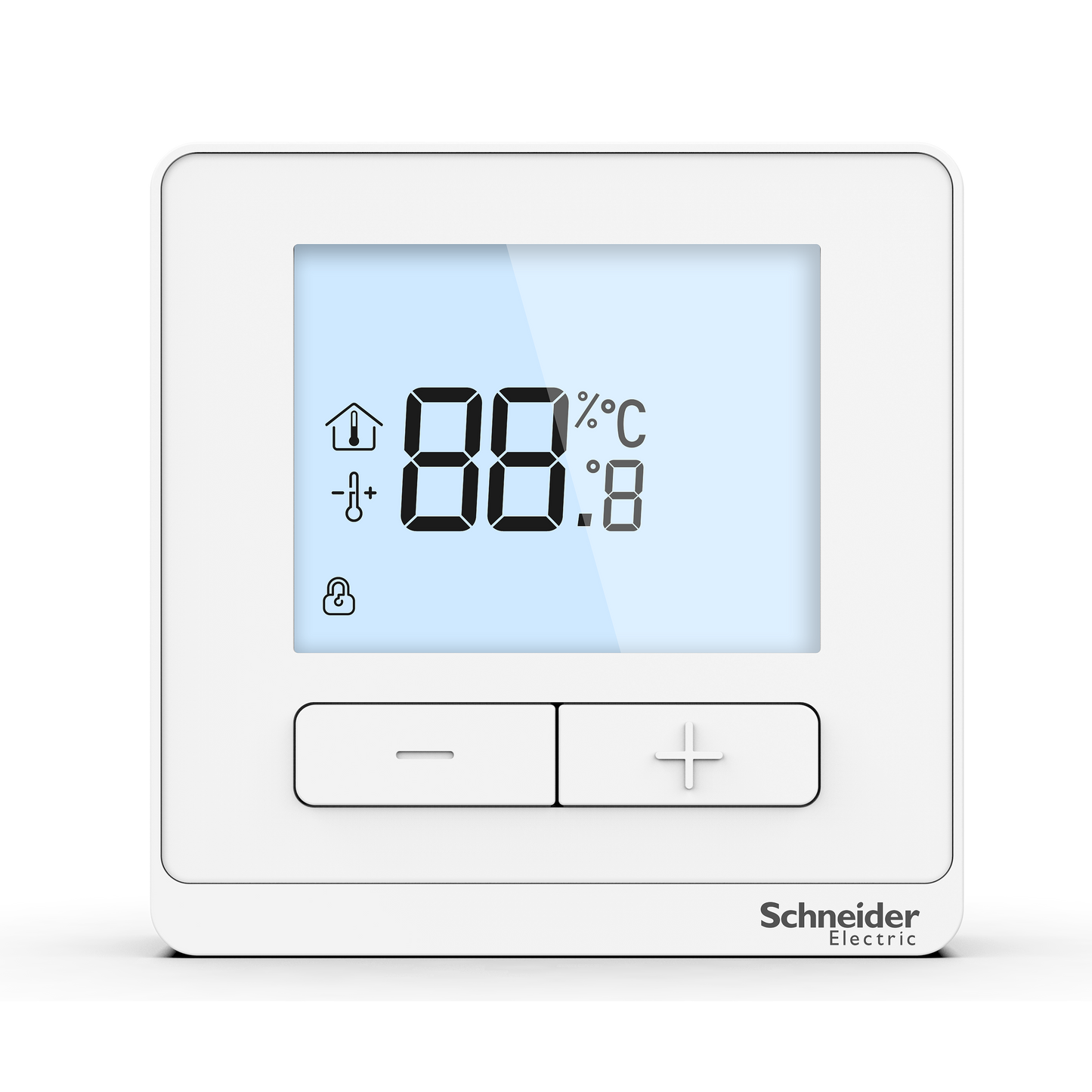 Schneider Electric-SLEASLXXB-EasyLogic Capteur temp amb blanc +  lcd + boutons derogation de la consigne
