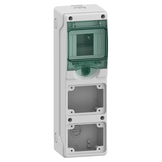 Schneider Electric-13151M-Mureva mini coffret pour prises 98x310mm 4 Modules x 2 Ouvertures 65x85mm