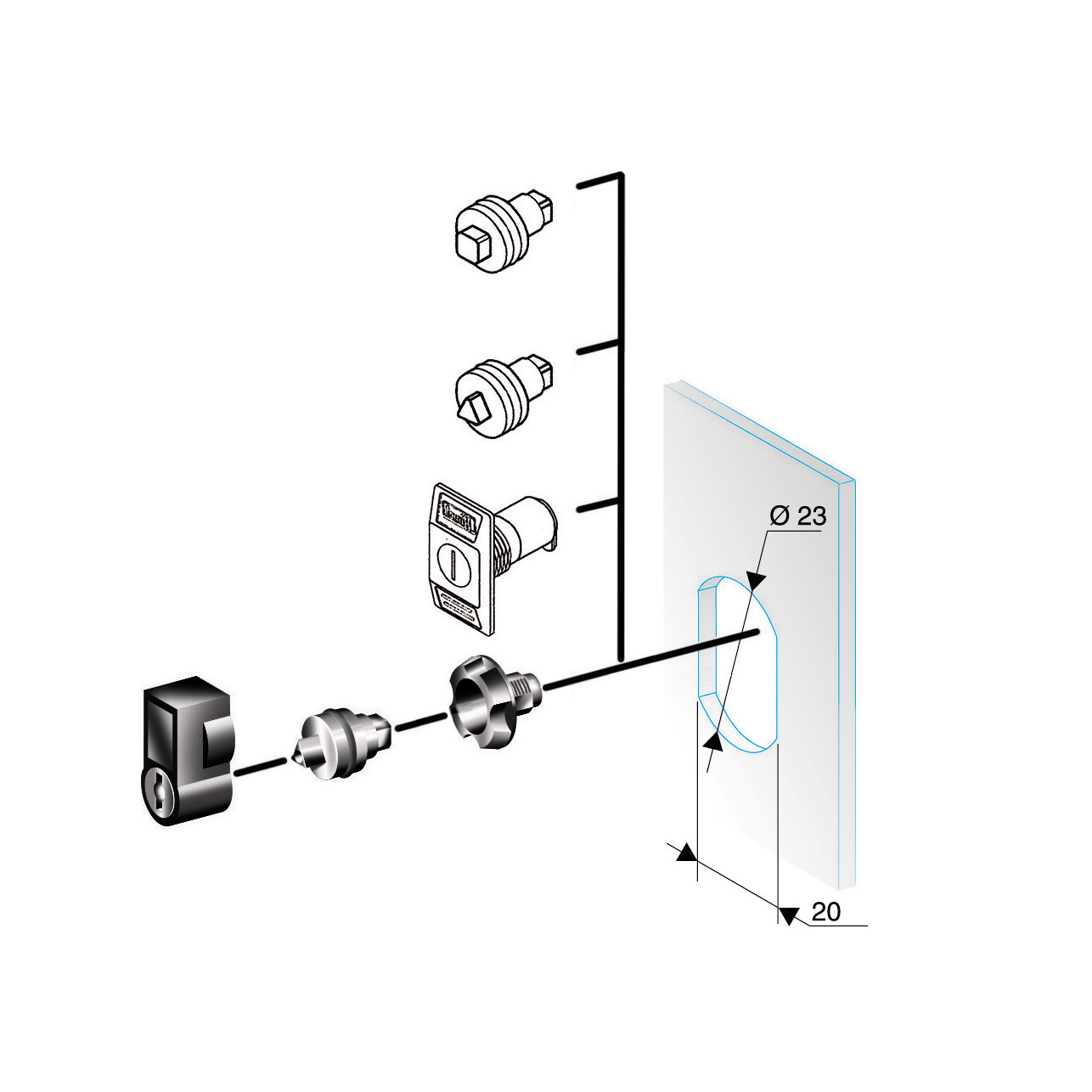 Schneider Electric-NSYTT8CRN-PanelSeT - Thalassa - insert triangle - 8mm - coffret mural