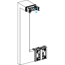 Schneider Electric-KSA250DMCL41A-Canalis KSA - coude multiple 250A - vers haut & gauche - A&C=250mm-B=250-750
