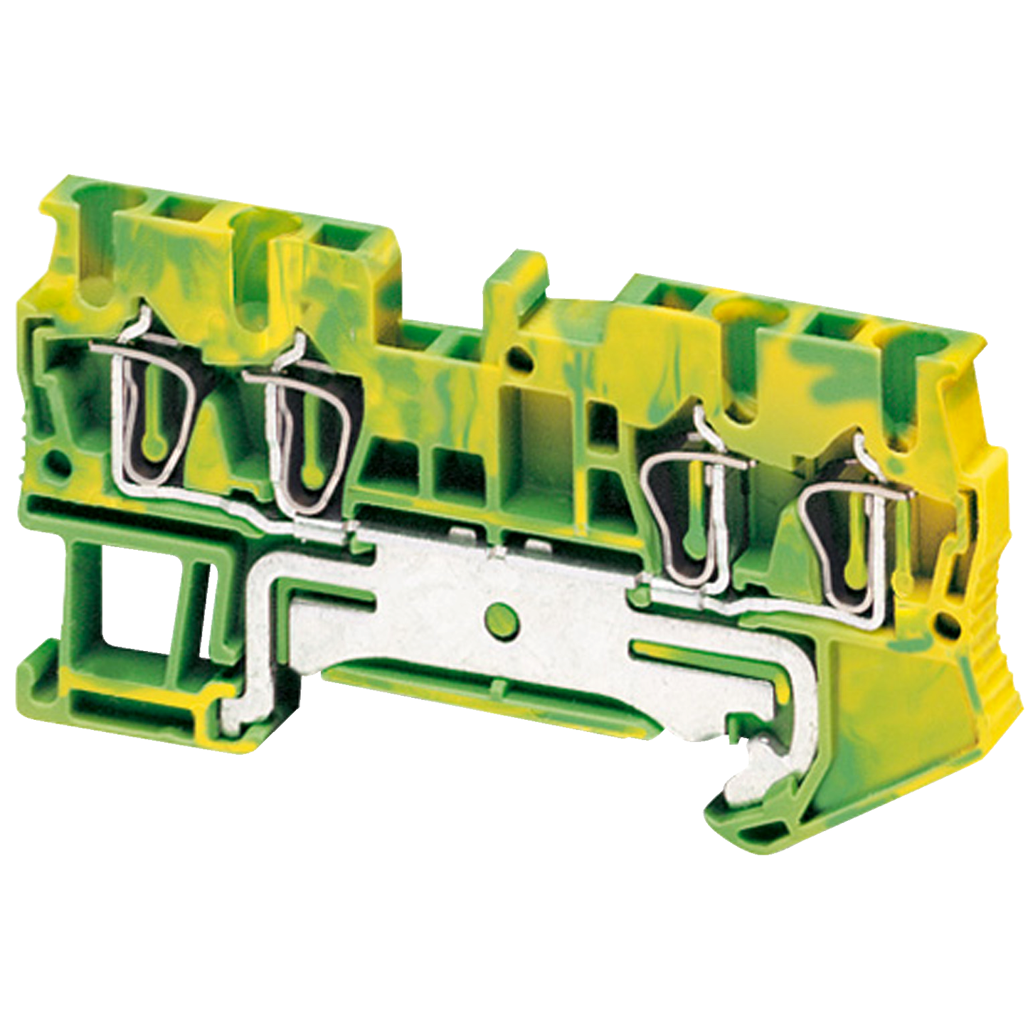 Schneider Electric-NSYTRR24PE-Borne à ressort - pour conducteur de protection - 4 points - 2,5mm² - vert/jaune