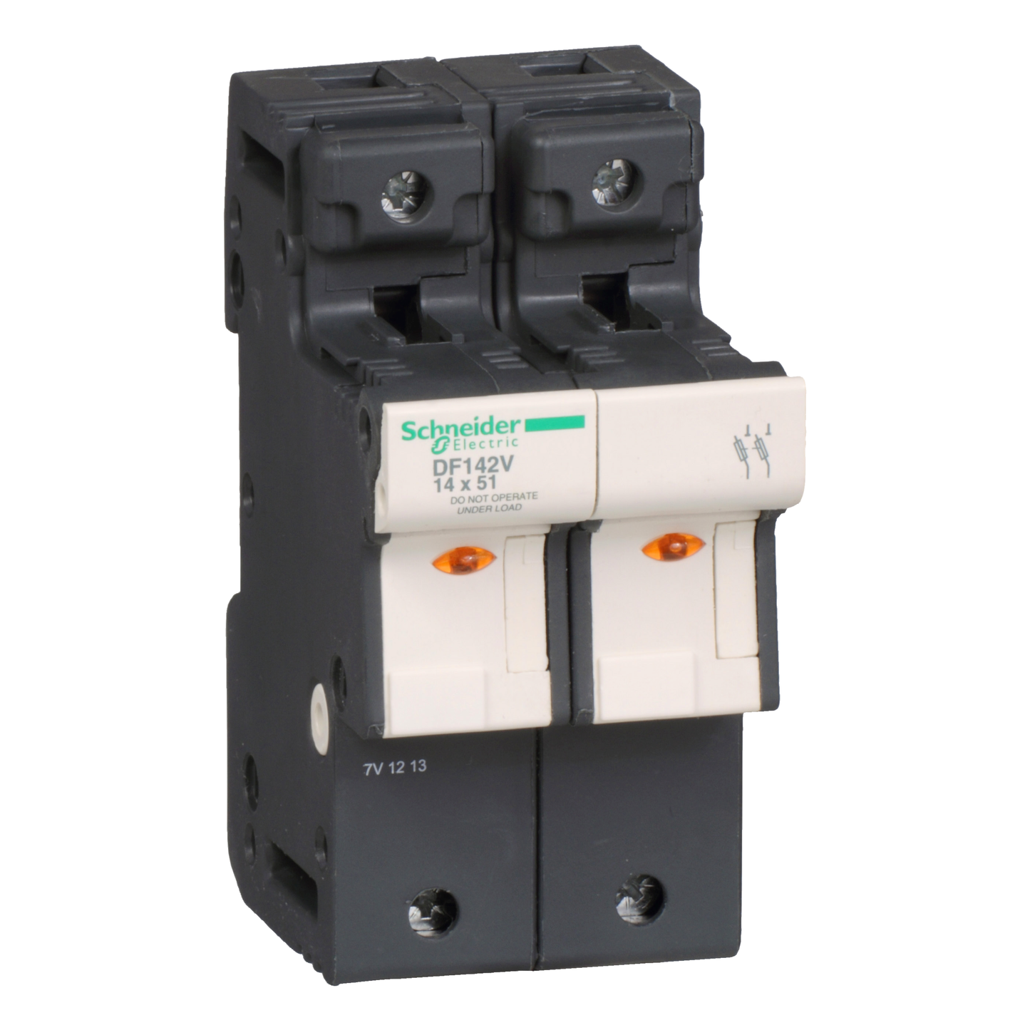 Schneider Electric-DF142V-PORTE-FUS 2P 50A POUR FUSIBLE 14 X 51 MM / VOYANT FUSION FUSIBLE