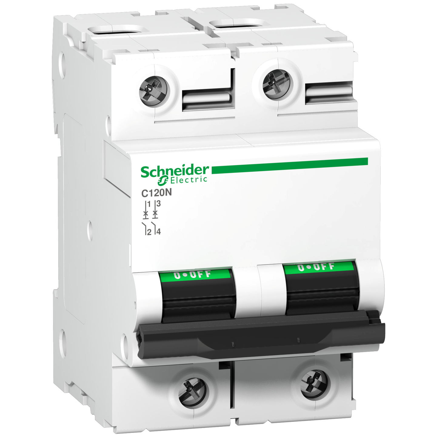 Schneider Electric-A9N18383-Acti9 C120N - Disjoncteur Modulaire 2P 80 A, courbe D, 10 kA
