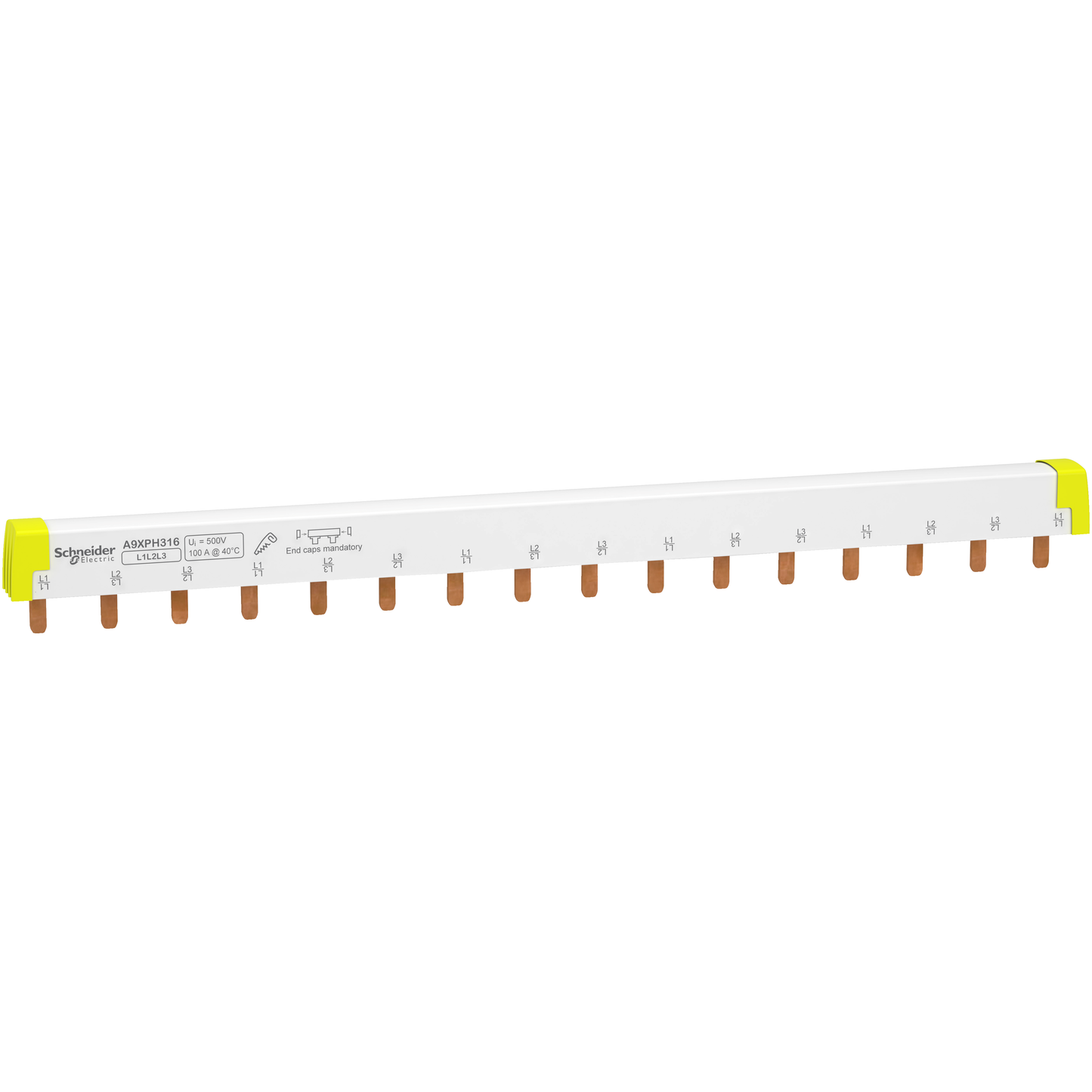 Schneider Electric-A9XPH316-Acti9 iC60 - peigne de raccordement à dents - 3P - 100A - 16 modules de 18mm