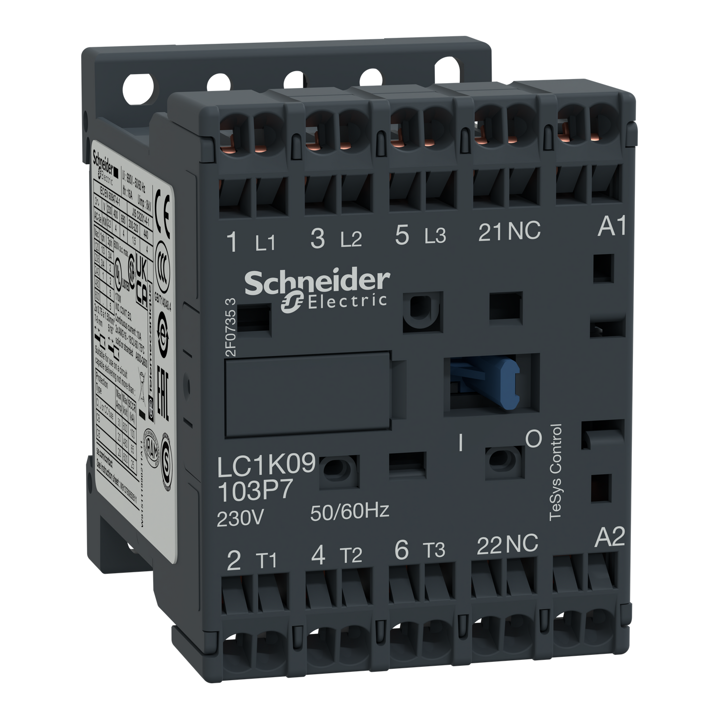 Schneider Electric-LC1K06013FE7-TeSys LC1K - contacteur - 3P - AC-3 440V - 6A - bobine 115Vca