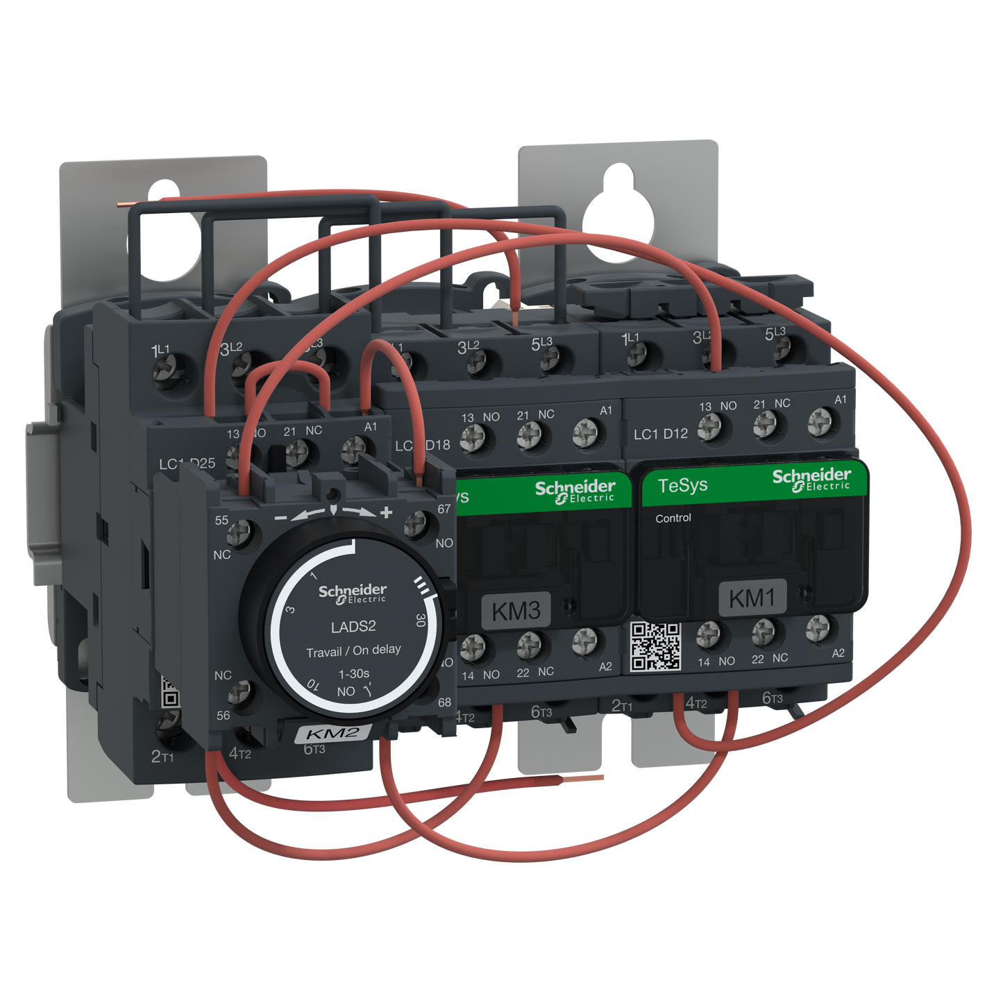 Schneider Electric-LC3D18AP7-TeSys LC3D - démarreur étoile triangle sur platine - bobine 230Vca