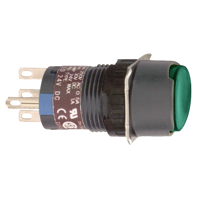 Schneider Electric-XB6EAW3B1P-Harmony XB6 - bouton-pous. lum. - Ø16mm - à imp. affleurant - 1OF - 24V - vert