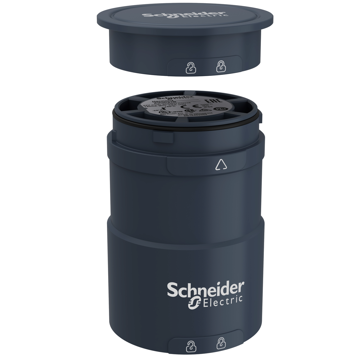 Schneider Electric-XVUC21B-Harmony XVU - embase alim avec couvercle - Ø60 - noir - 24VACDC