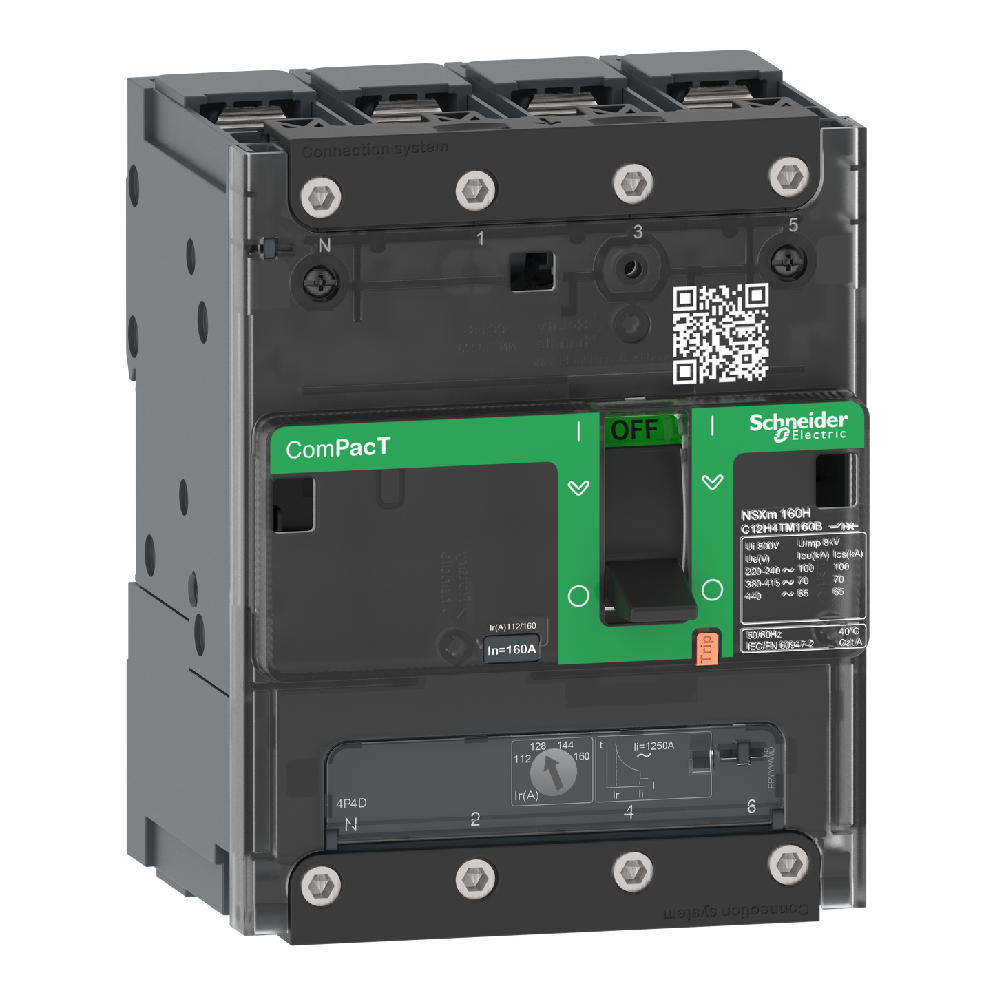 Schneider Electric-C11F4TM032B-ComPacT NSXmF - disjoncteur - TM-D 32A - 4P4D - 36kA - borne à cosses