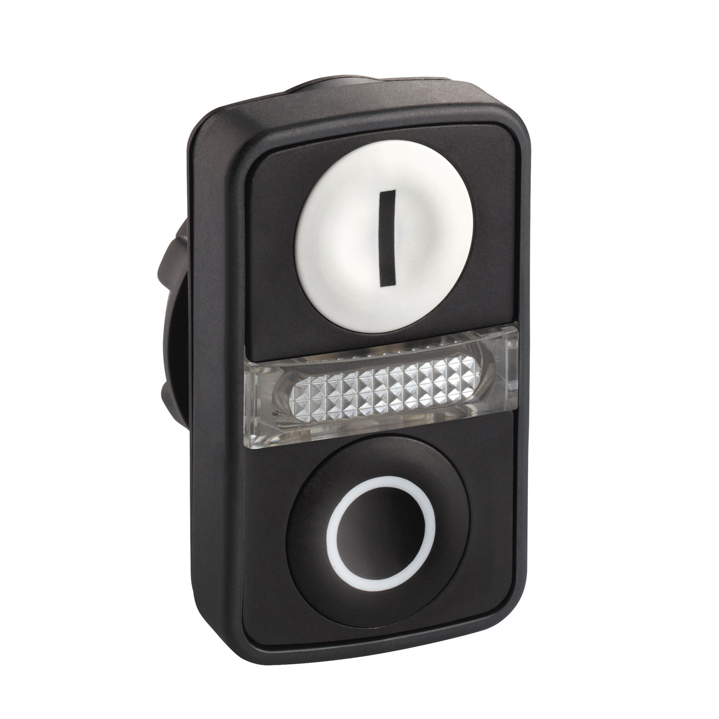 Schneider Electric-ZB5AW7A1721-Harmony tête bt-pous double touche - Ø22 - blanc + noir - E - S - IP66, IP69K