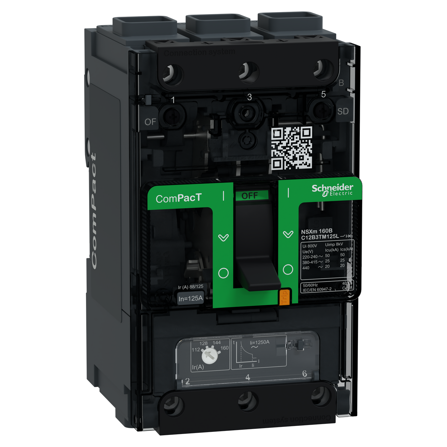 Schneider Electric-C12B3TM125L-NSXmB DISJ 3P3D TMD 125A ELINK