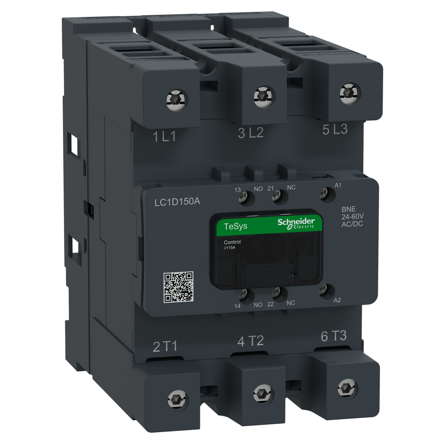 Schneider Electric-LC1D150ABNE-TeSys Deca Advanced - CTR Deca 150A 3P 24-60V ACDC EvLk
