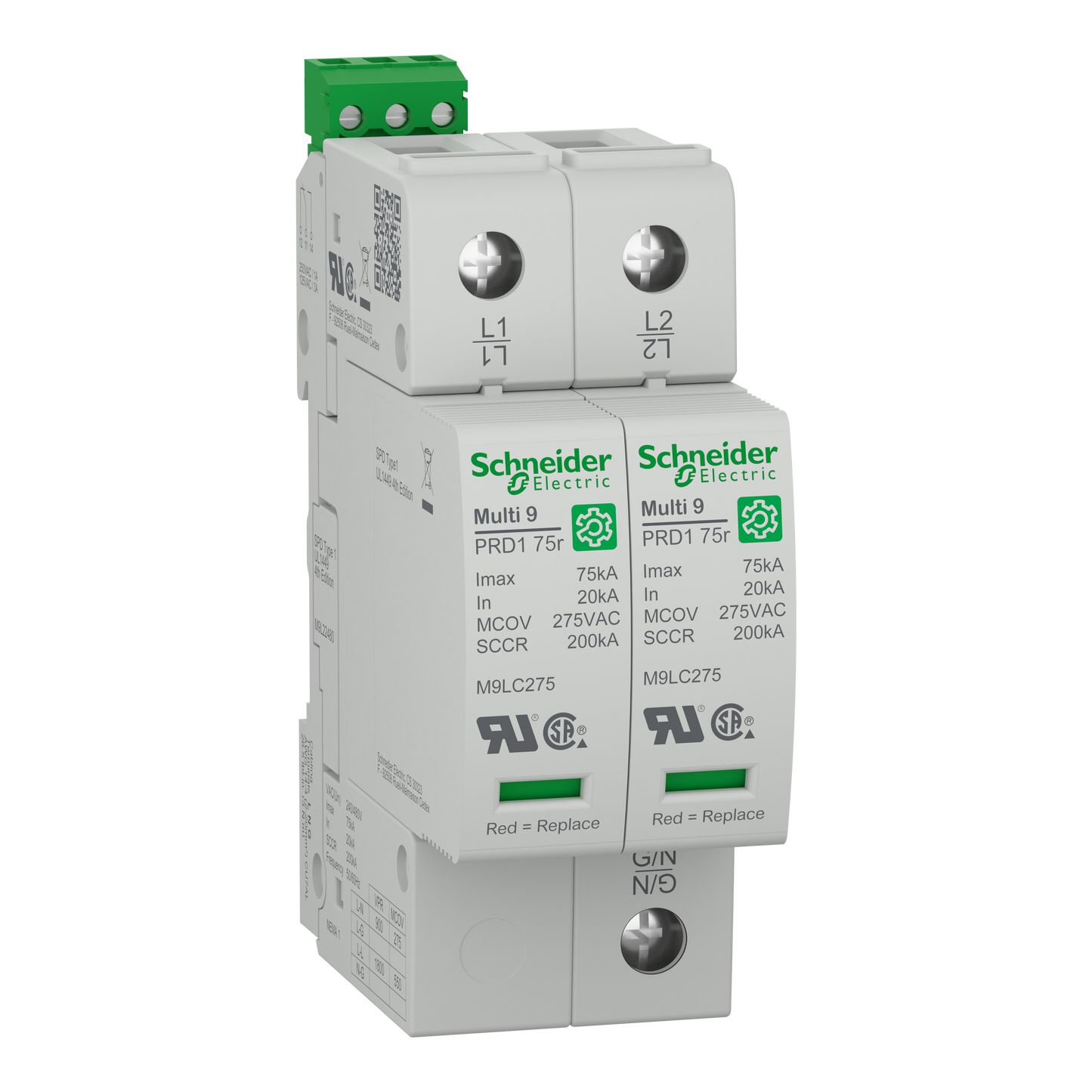 Schneider Electric-M9L22480-Multi 9 PRD1 75r 2P T1 240/480V Parafoudre debro UL1449