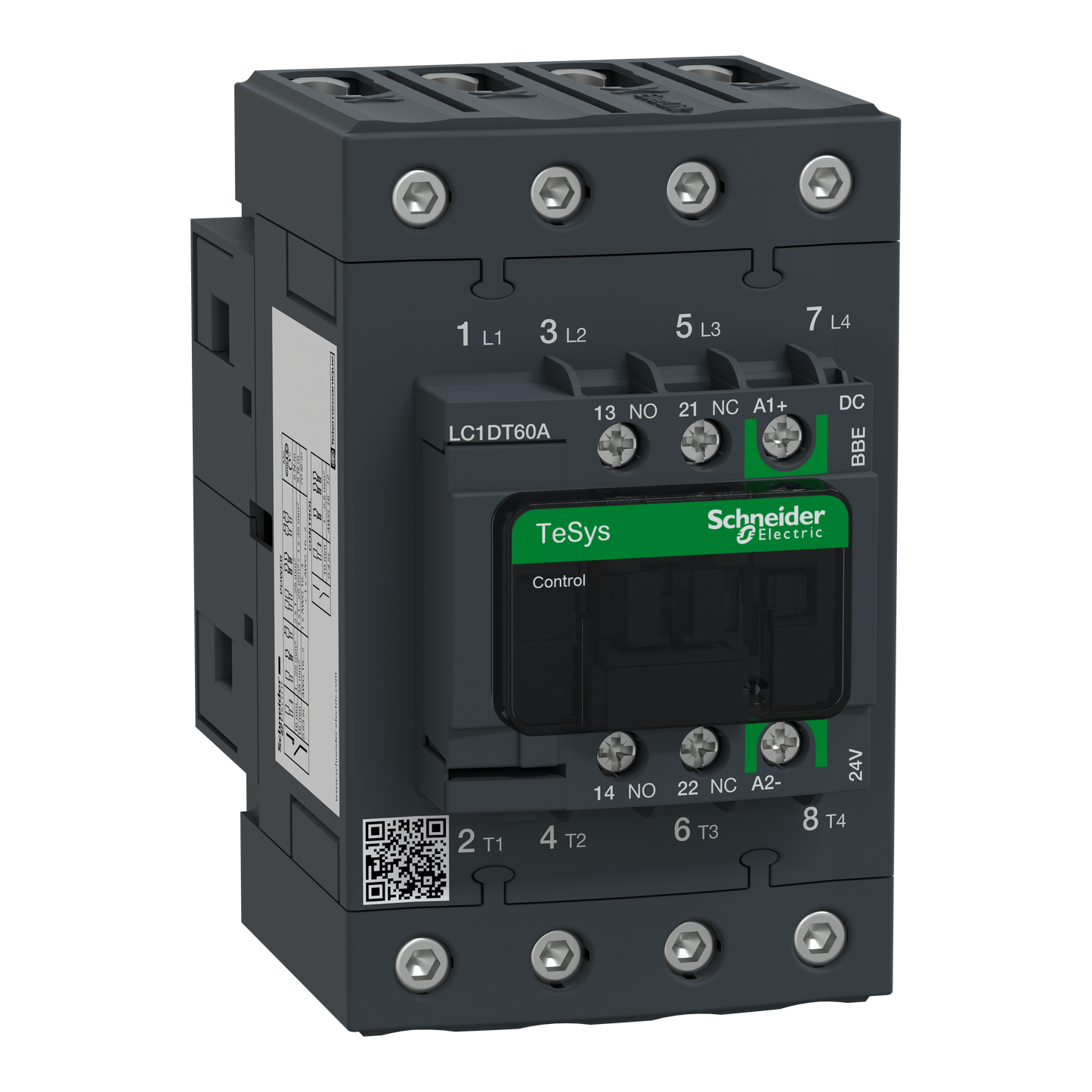 Schneider Electric-LC1DT60ABBE-TeSys D Green - contacteur 4P (4NO) 66A - 24VCC - basse conso - bornes/vis
