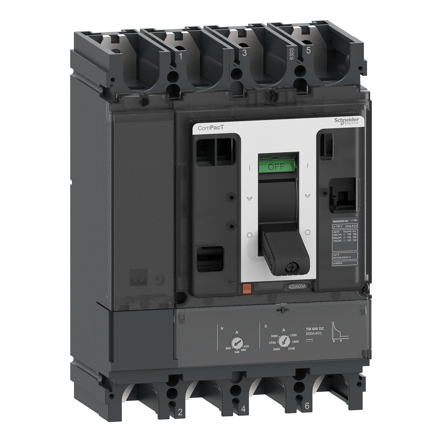 Schneider Electric-C40F4TM400D-ComPacT NSX400F DC - Disjoncteur CC - TM-DC 400A - 4P4D - 36kA - montage fixe