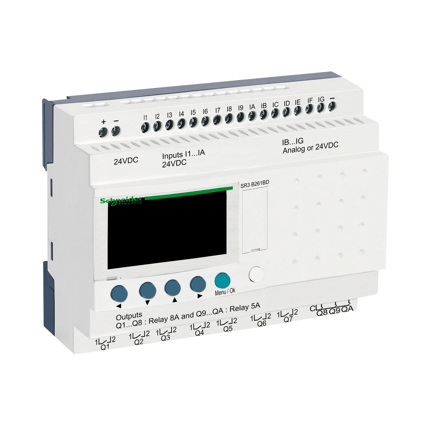 Schneider Electric-SR3B261BD-Zelio Logic - relais intelligent modul.- 26 E/S - 24Vcc - horloge - affichage