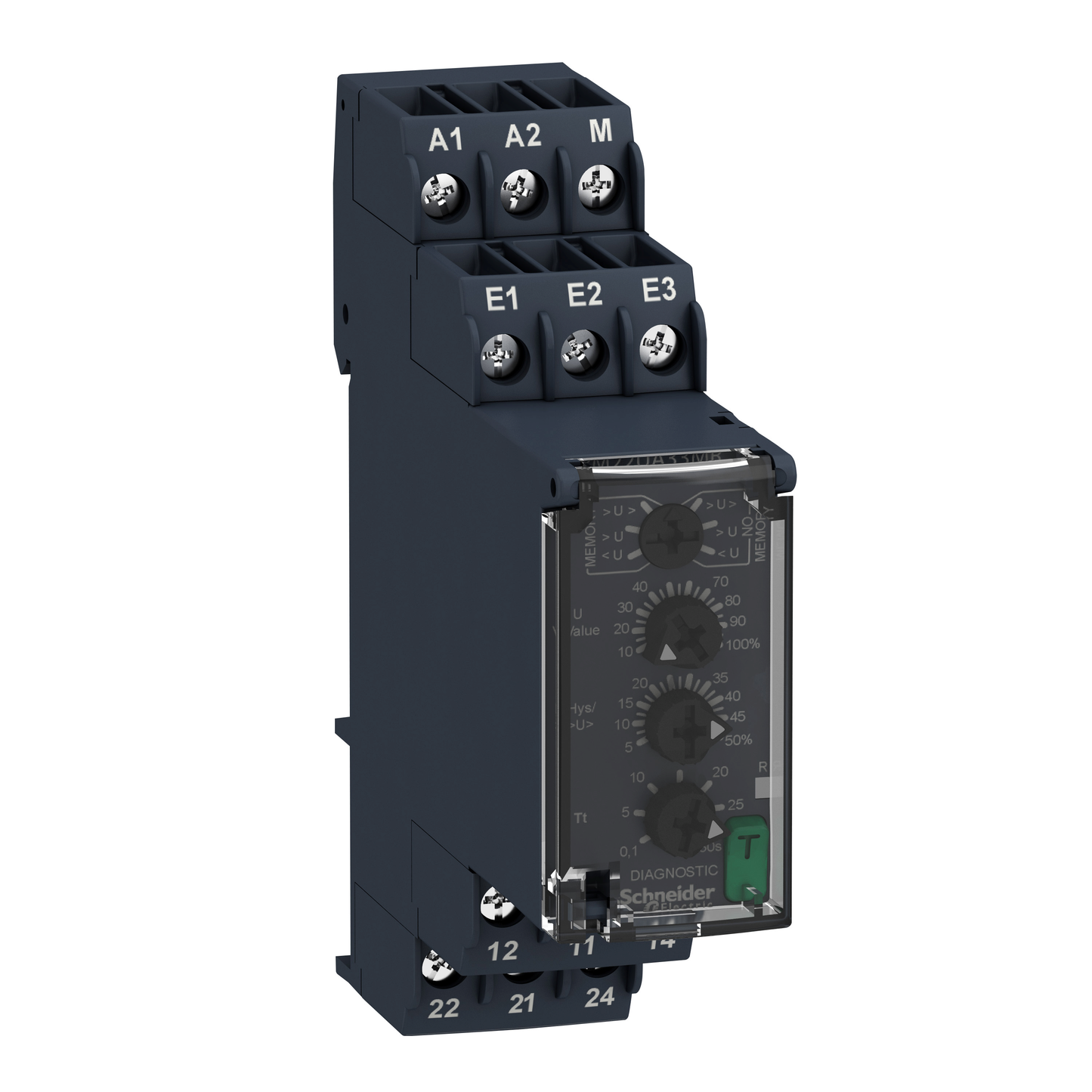 Schneider Electric-RM22UA33MR-Harmony  RM22 - relais sur/sous-tension - 15 à 500V - 2OF - 24 à 240Vca/cc