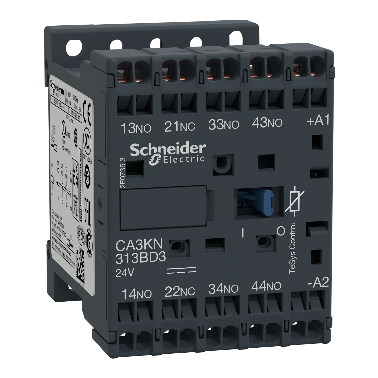 Schneider Electric-CA3KN313BD3-TeSys CA3K - contacteur - 3F+1O - instantané - 10A - 24Vcc