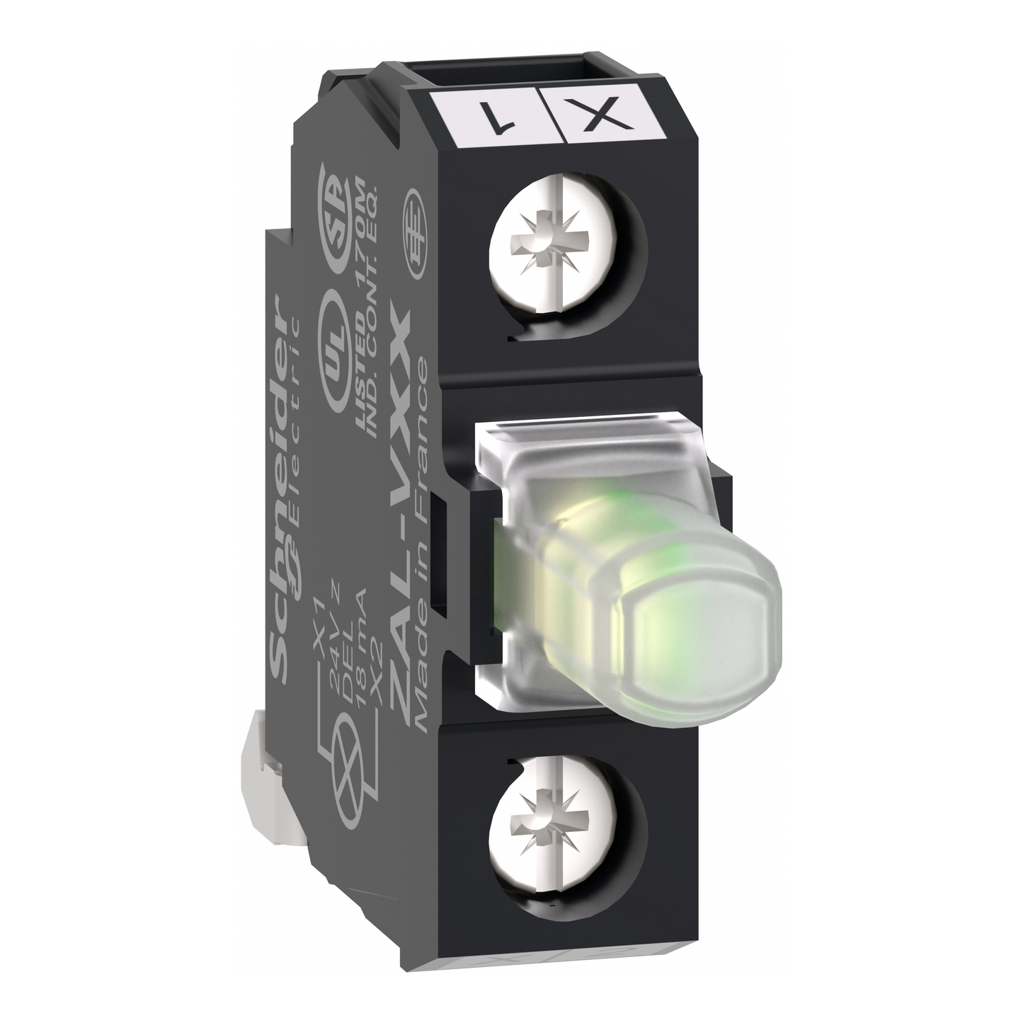 Schneider Electric-ZALVG1-Harmony bloc lumineux pour boîte à boutons - LED Universelle intégrée - 48-120V