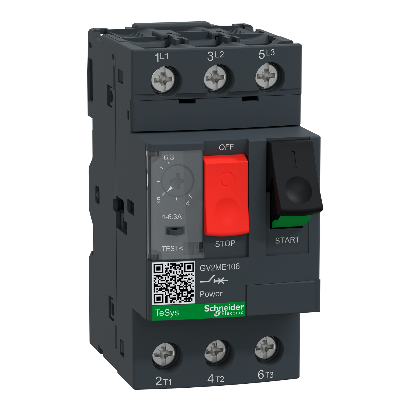 Schneider Electric-GV2ME106-TeSys GV2ME - disj. moteur - 4..6,3A - 3P 3d - déclencheur magnéto-thermique
