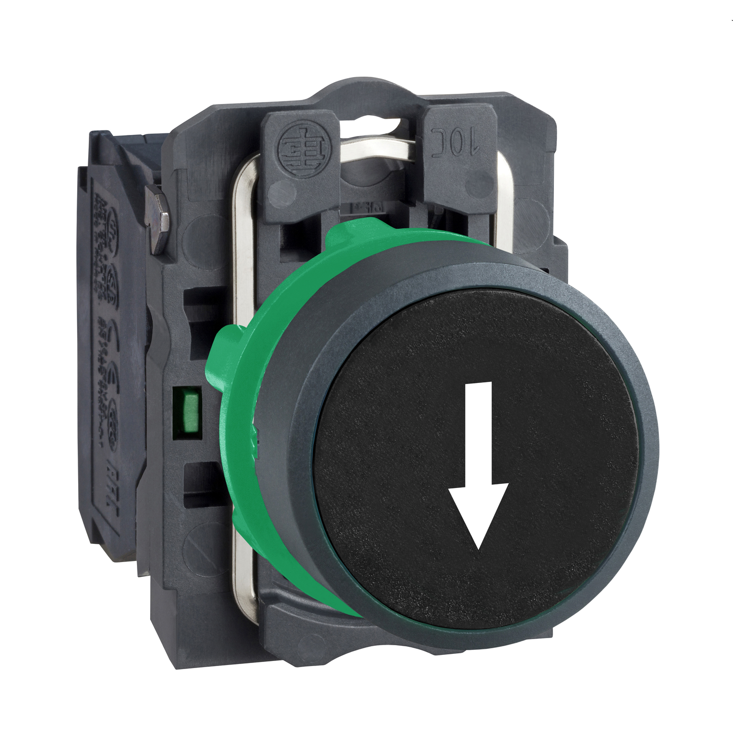 Schneider Electric-XB5AA3351-Harmony XB5 - bouton poussoir à impulsion - Ø22 - marqué - noir - 1F - vis