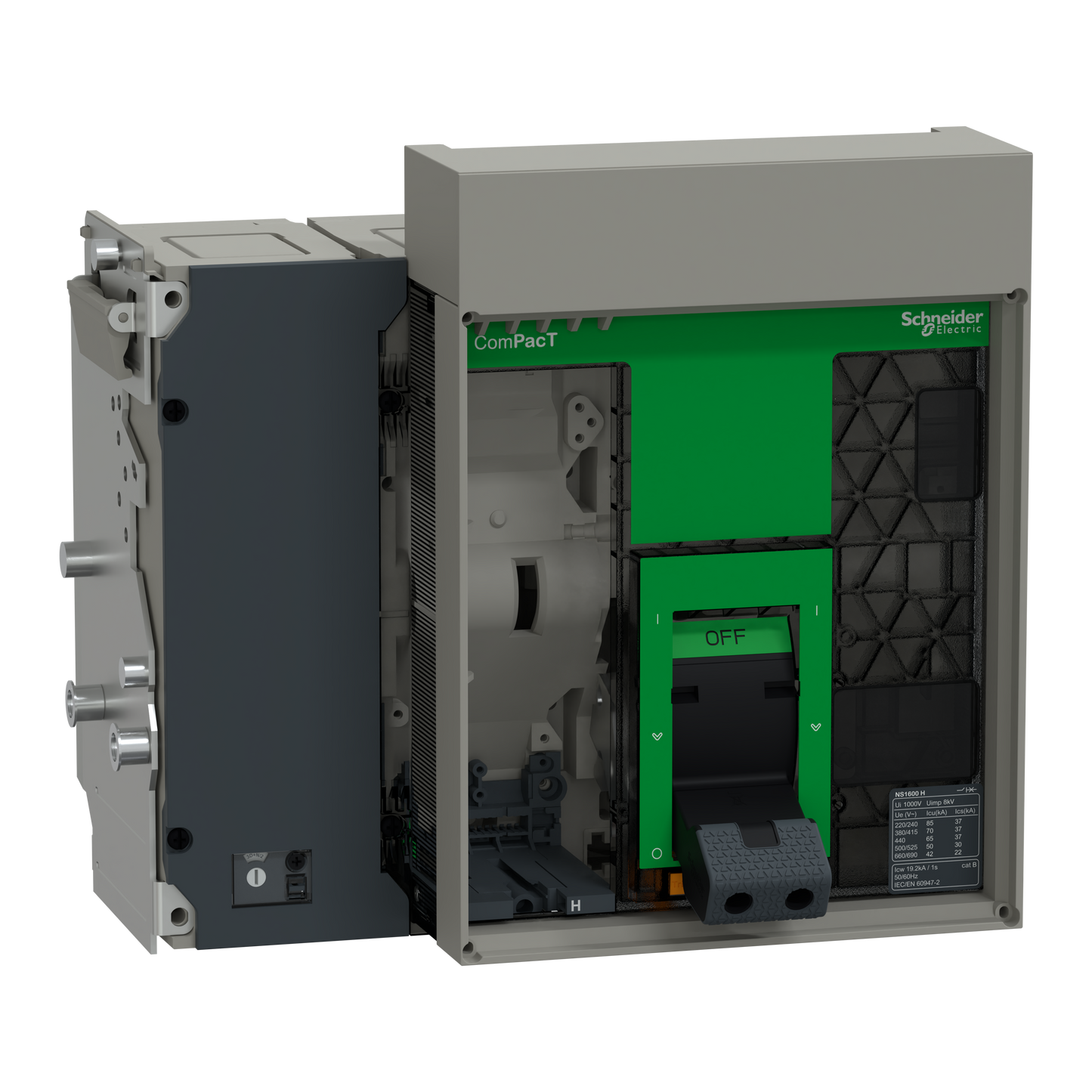 Schneider Electric-C160H4WM-ComPacT NS1600H - bloc coupure ss déclencheur - 1600A - 4P - 70kA - débro manuel