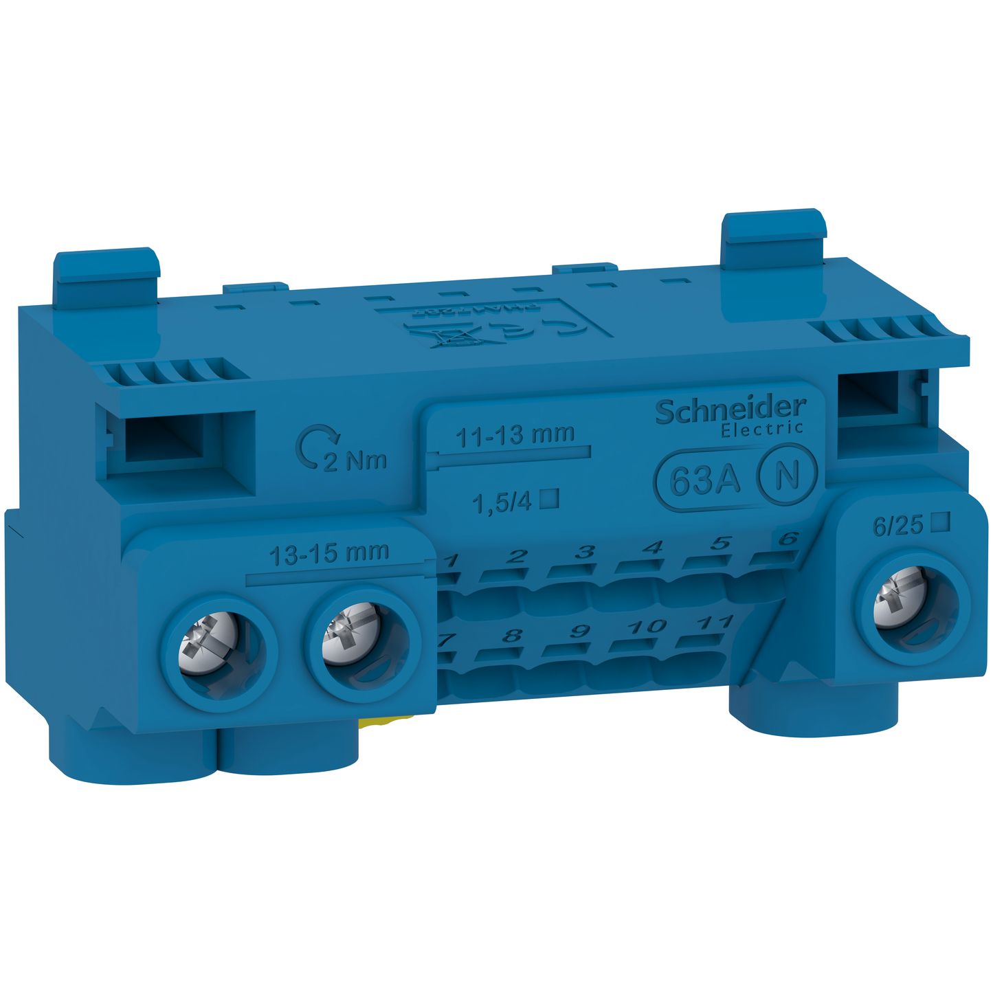 Schneider Electric-LGYT1N14-Bornier neutre 63A 14 trous