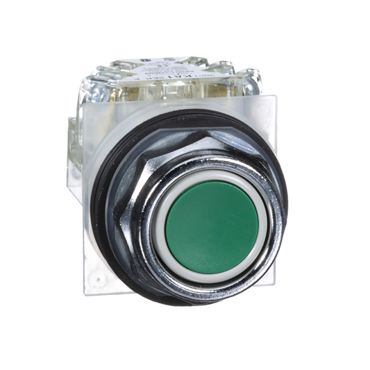 Schneider Electric-9001KR1GH13-Harmony 9001K - bouton-poussoir - vert Ø30 - à impulsion affleurant - 1OF